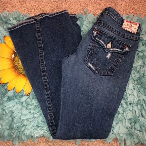 SOLD True Religion Distressed Flare Jeans - Picture 2 of 12